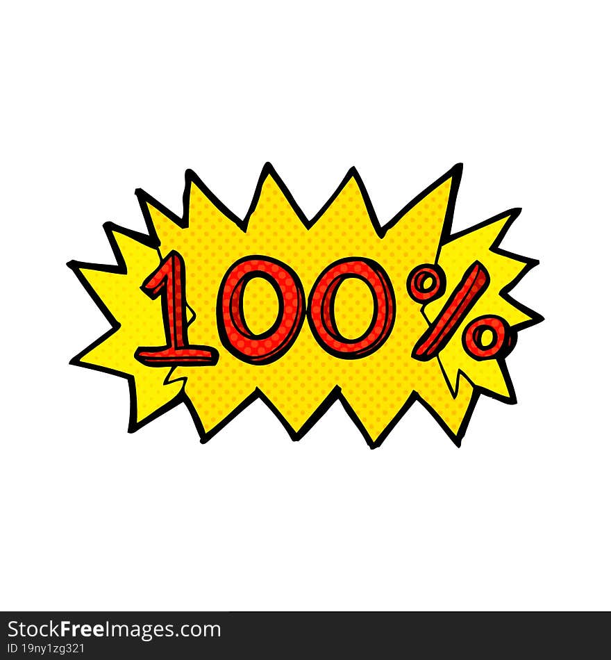 cartoon 100% symbol