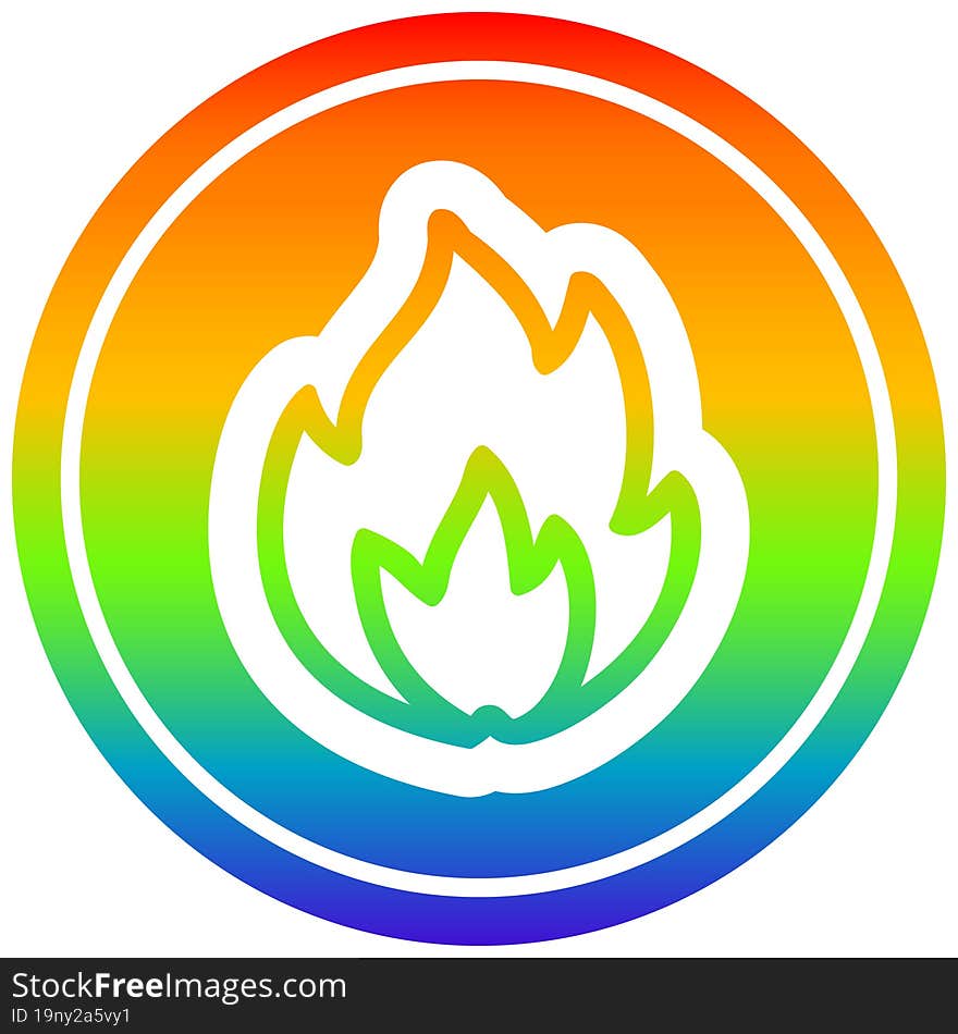 simple flame circular in rainbow spectrum