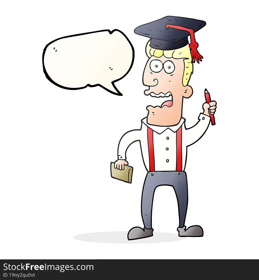 speech bubble cartoon stressed student