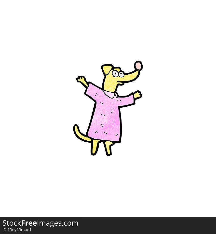 cartoon dog in dress