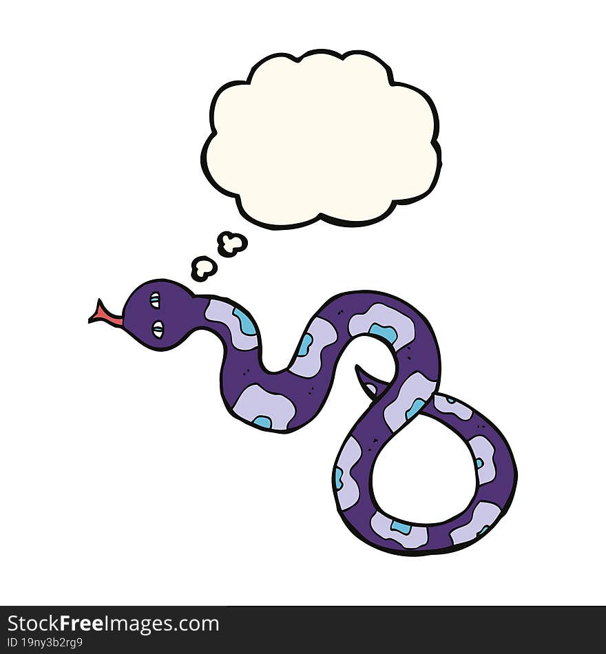 cartoon snake with thought bubble