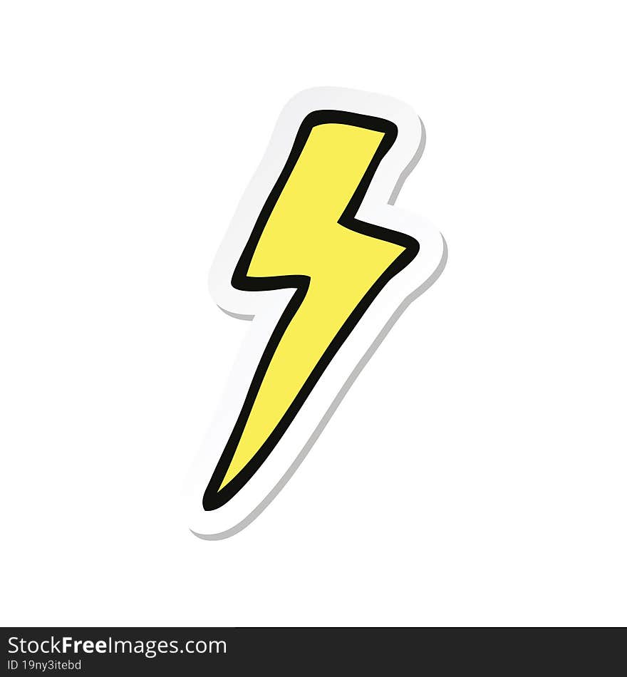 sticker of a cartoon lightning bolt