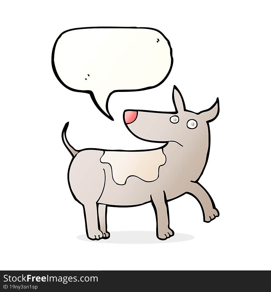 Funny Cartoon Dog With Speech Bubble