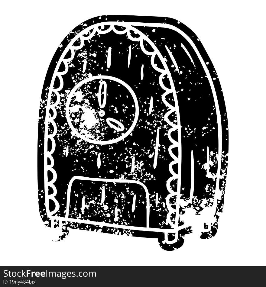 Grunge Icon Drawing Of An Old Fashioned Clock