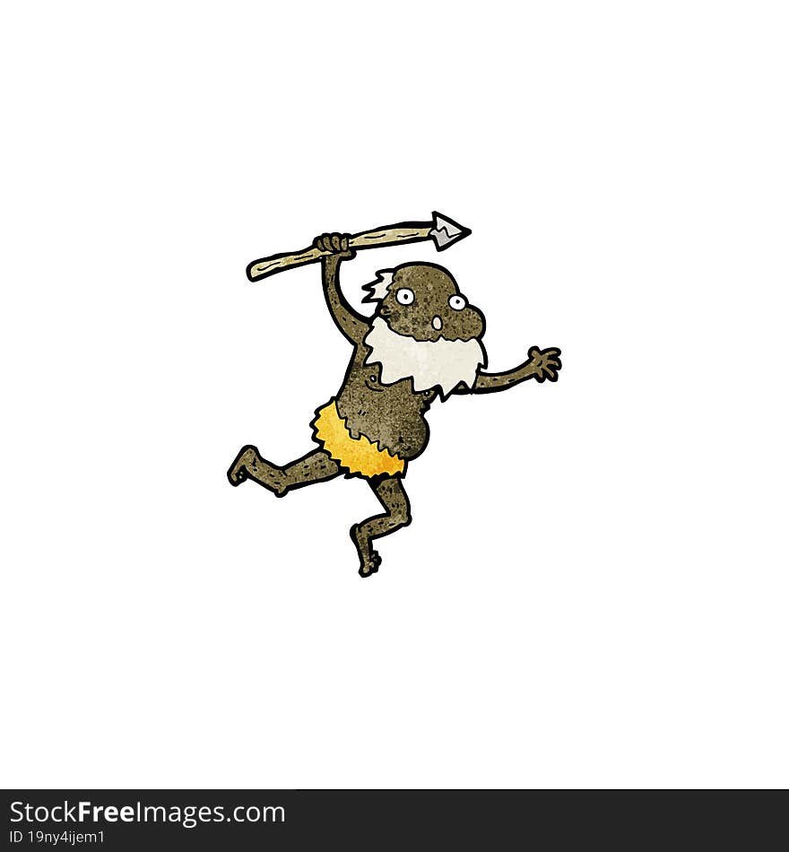 cartoon old tribal man