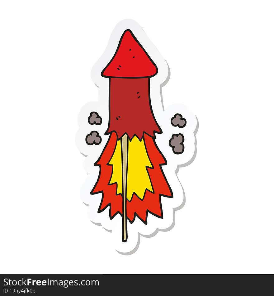 Sticker Of A Cartoon Firework