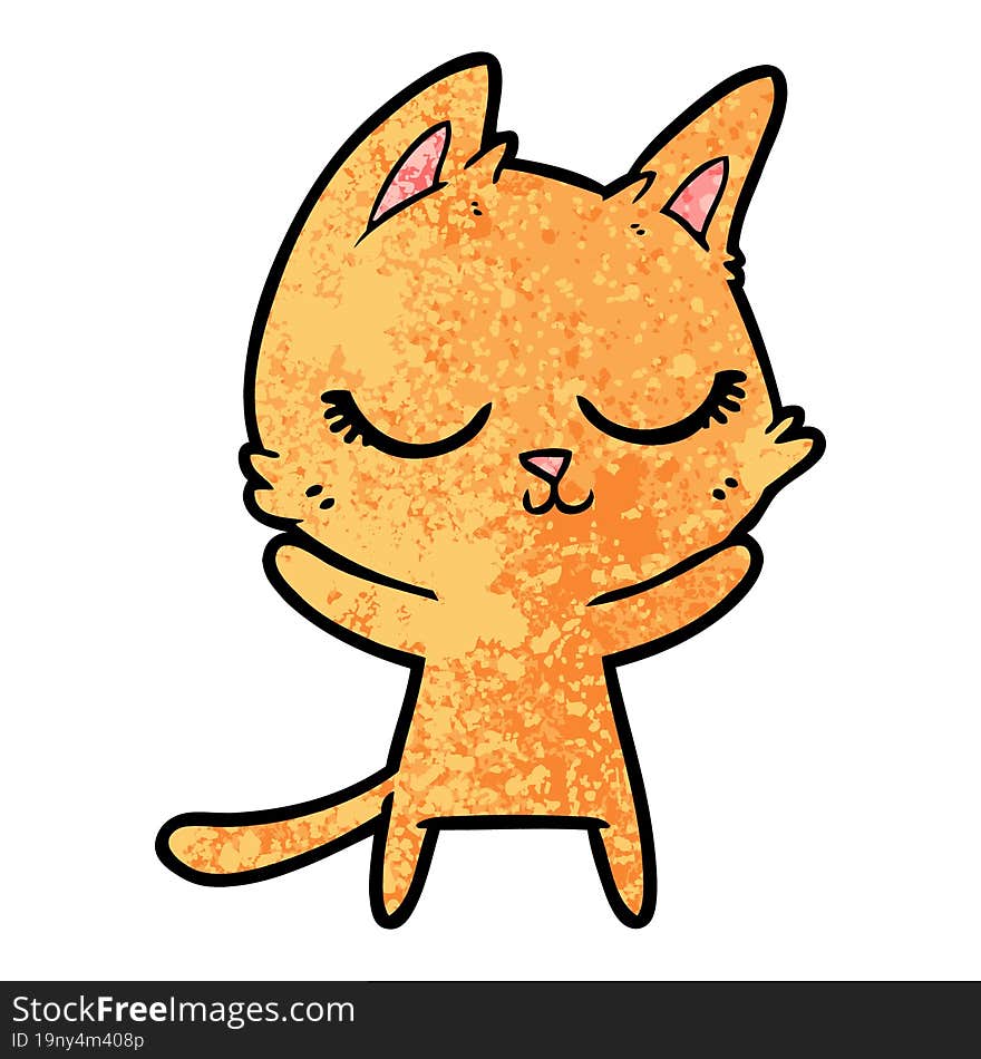 calm cartoon cat. calm cartoon cat