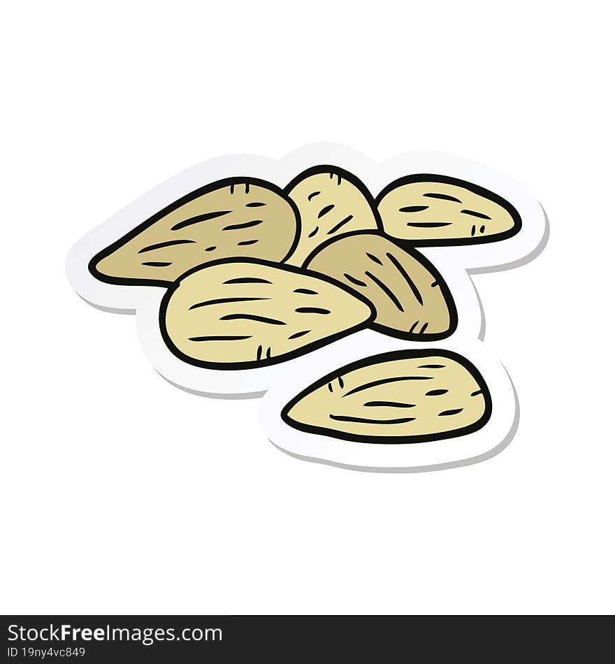 sticker of a cartoon almonds