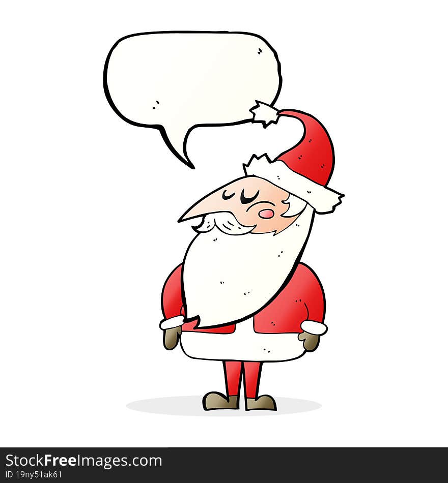 cartoon santa claus with speech bubble