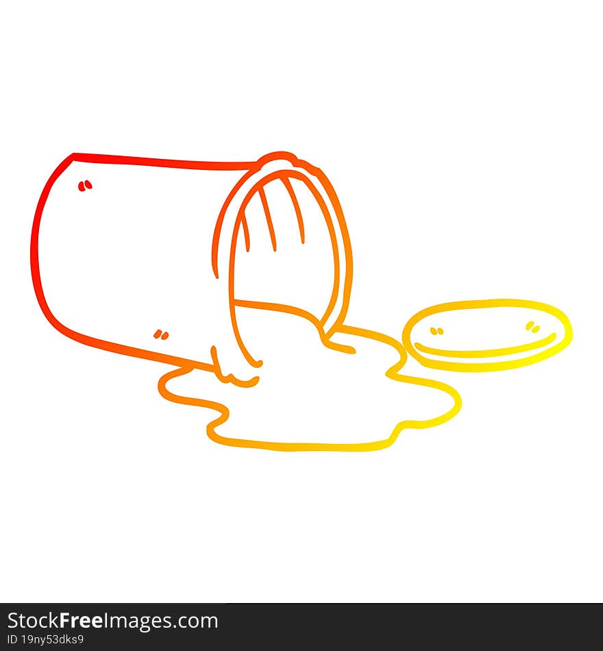 Warm Gradient Line Drawing Cartoon Spilt Paint