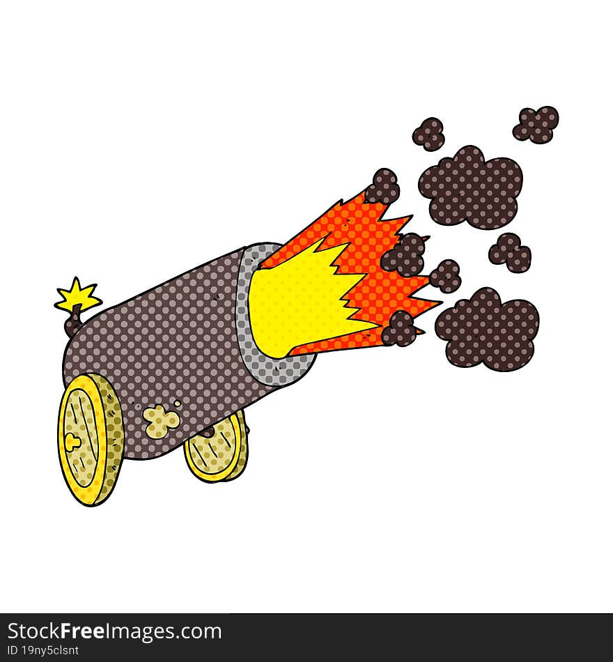 cartoon big cannon firing