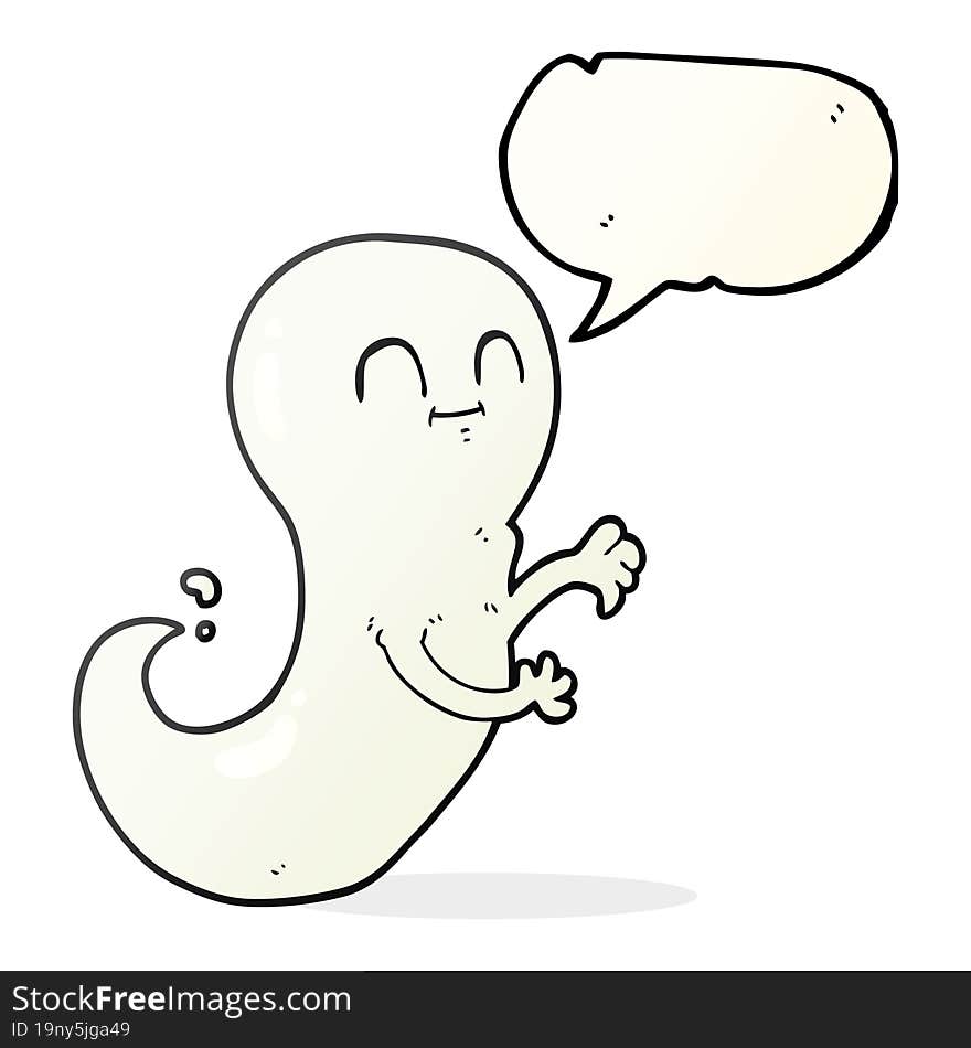 freehand drawn speech bubble cartoon ghost