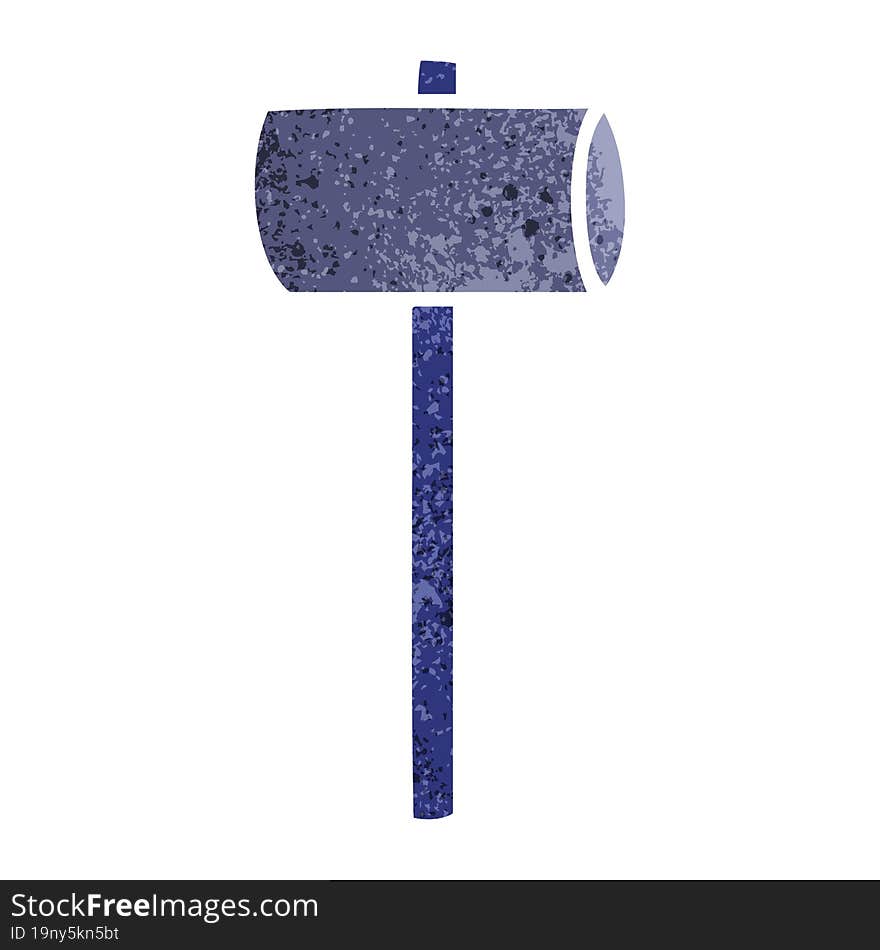 Retro Cartoon Doodle Of A Mallet