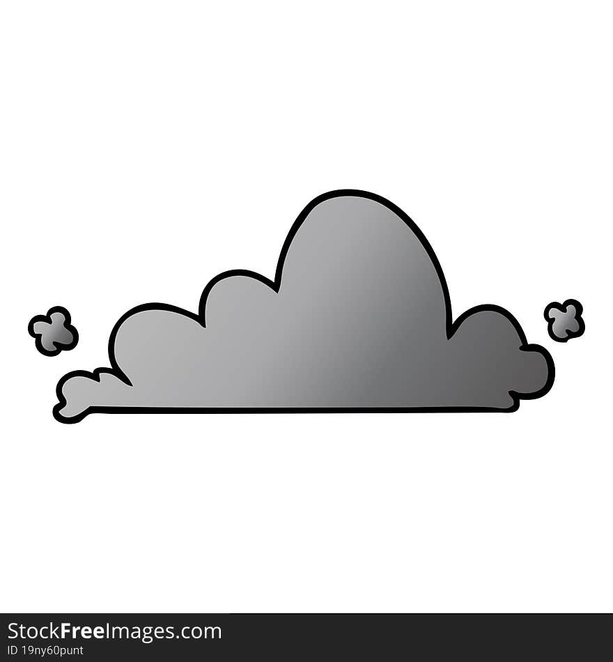 gradient cartoon doodle of a white cloud