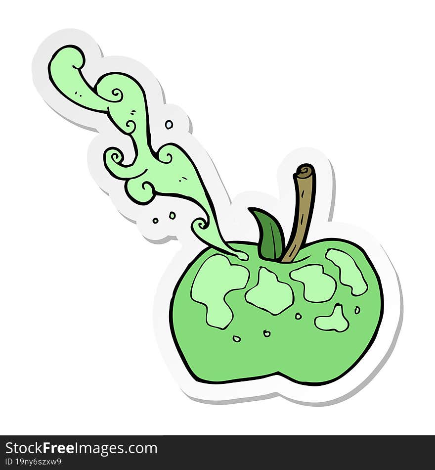 Sticker Of A Cartoon Apple