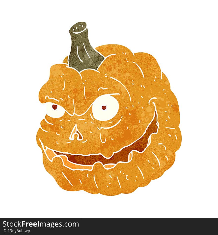 retro cartoon spooky pumpkin