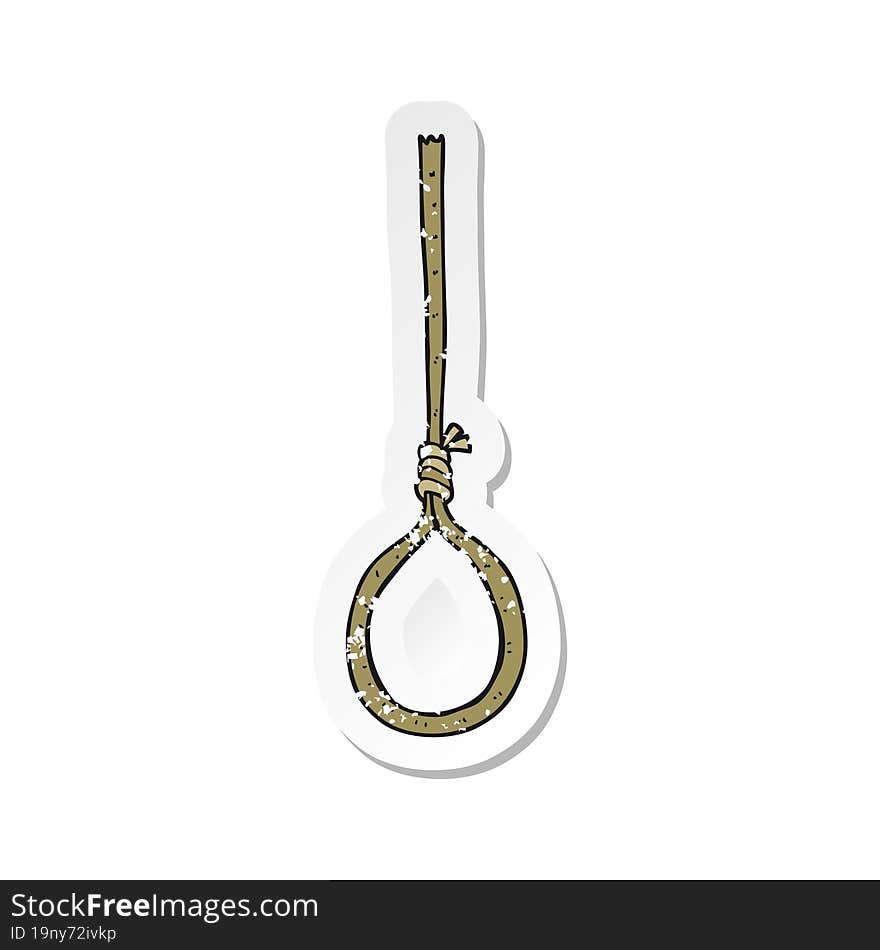 retro distressed sticker of a cartoon noose