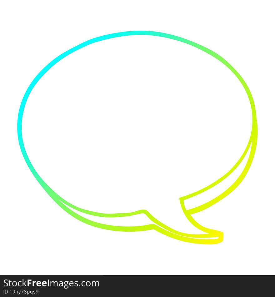 cold gradient line drawing cartoon red speech bubble