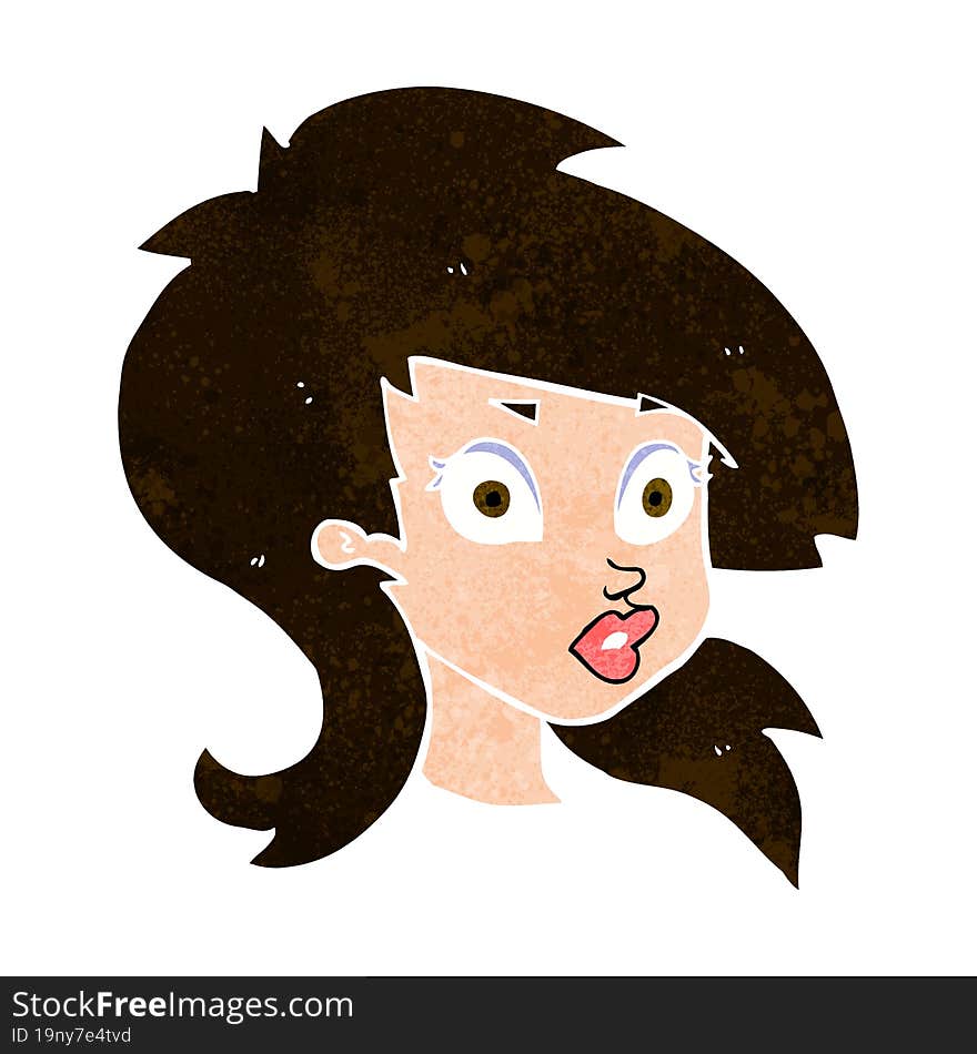 cartoon pretty surprised woman