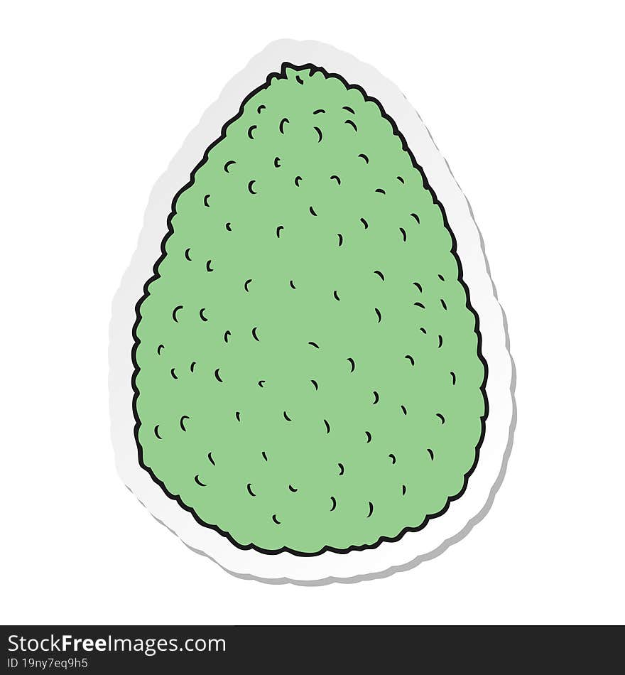 sticker of a cartoon avocado