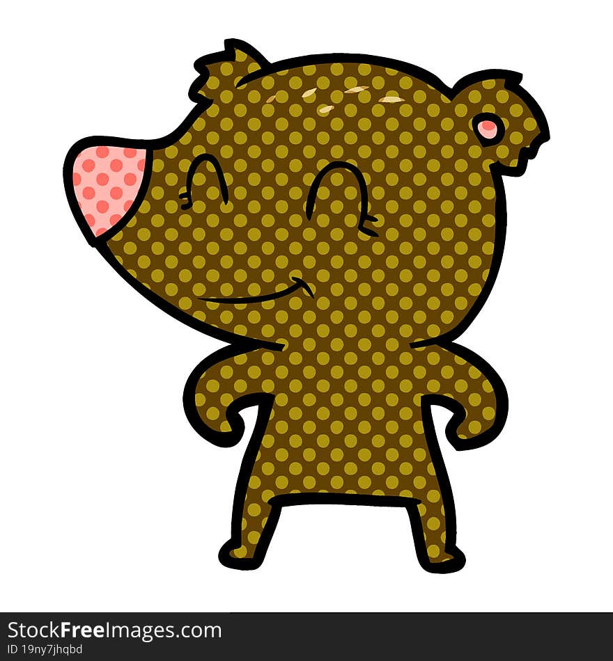 smiling bear cartoon. smiling bear cartoon