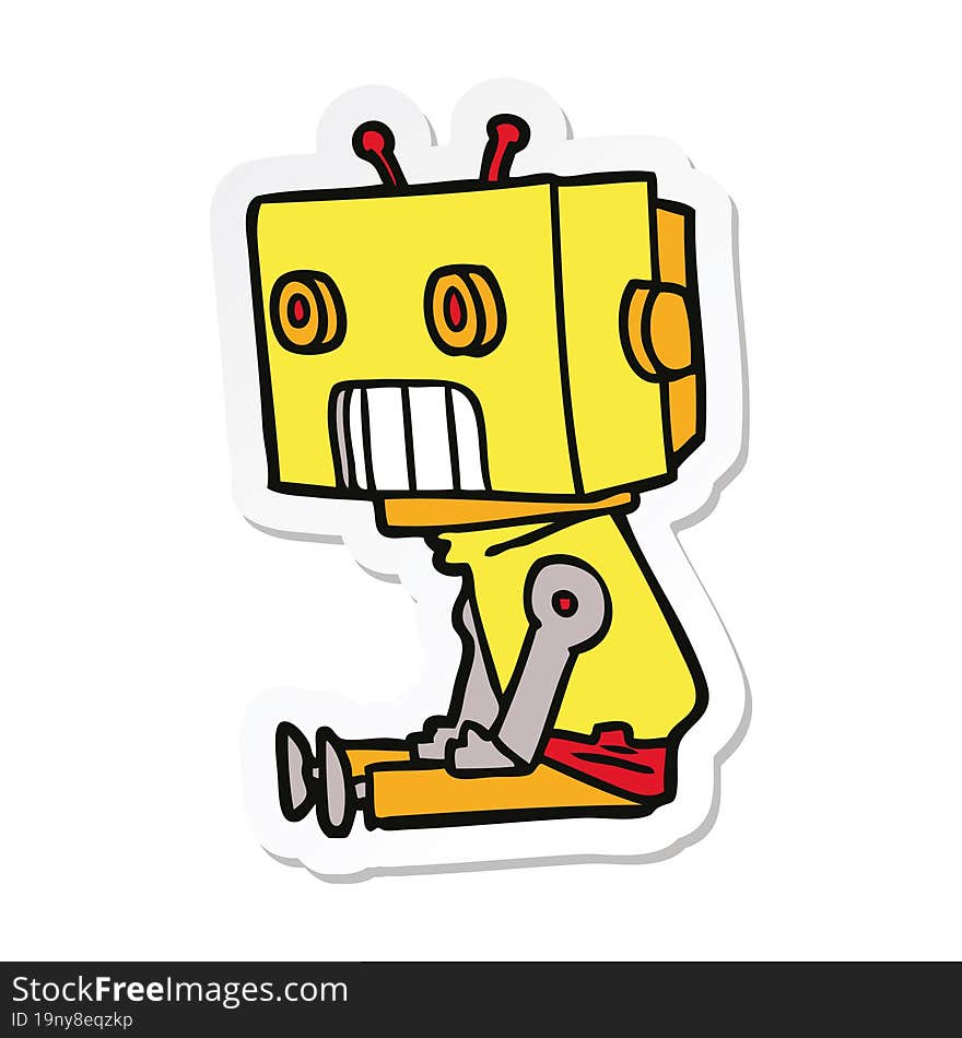 sticker of a cartoon robot