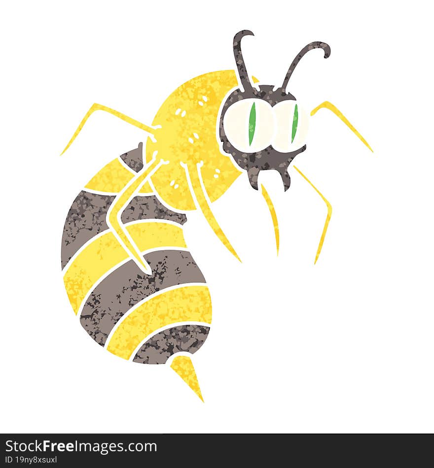 Quirky Retro Illustration Style Cartoon Wasp