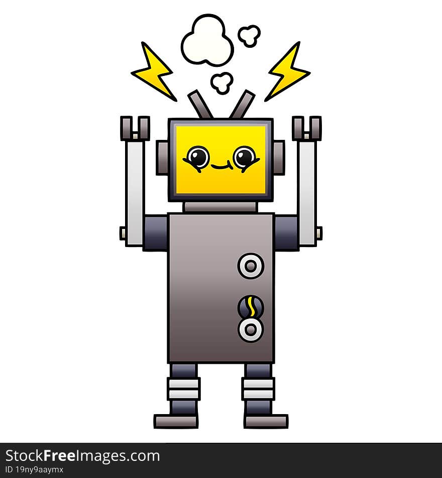 gradient shaded cartoon robot