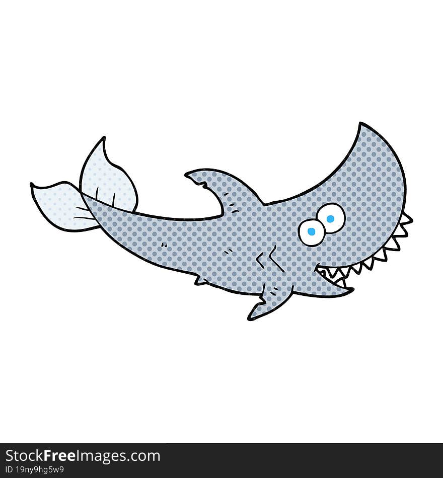 freehand drawn cartoon shark