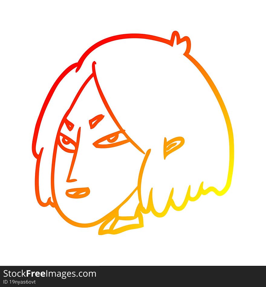 warm gradient line drawing of a woman