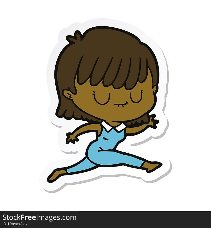 sticker of a cartoon woman