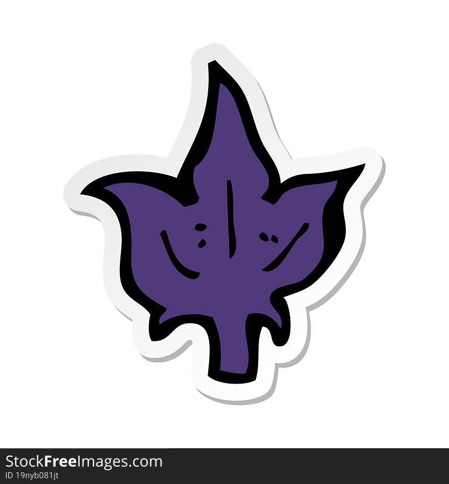 Sticker Of A Cartoon Leaf Symbol