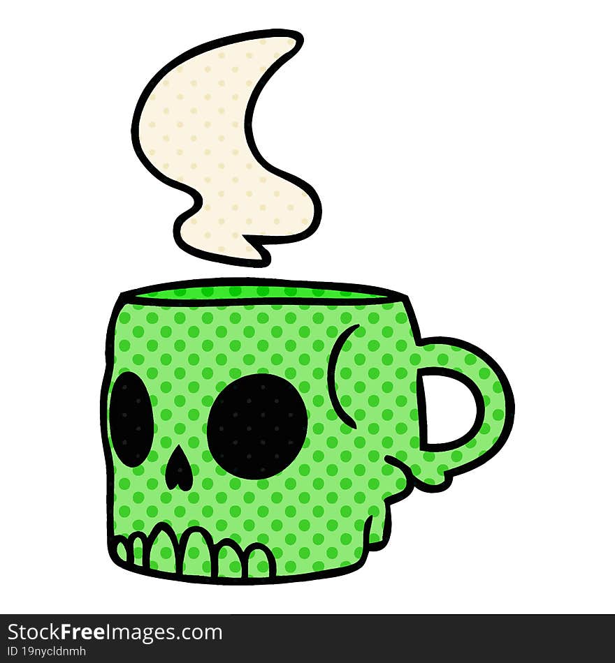 Cartoon Doodle Of A Skull Mug