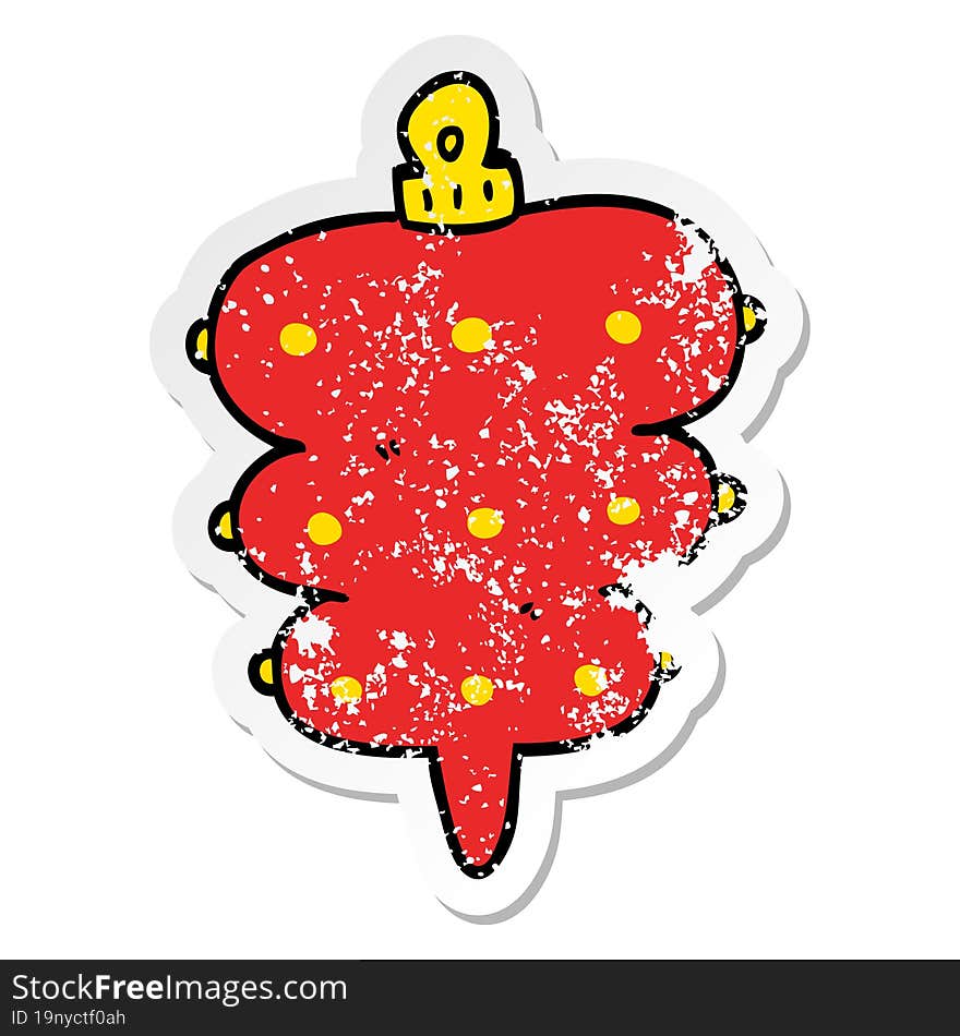 Distressed Sticker Of A Cartoon Christmas Decoration