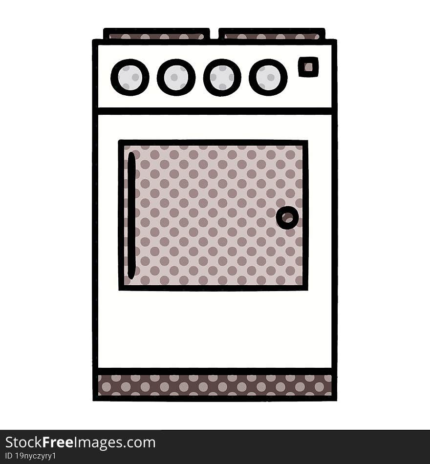 comic book style cartoon oven and cooker