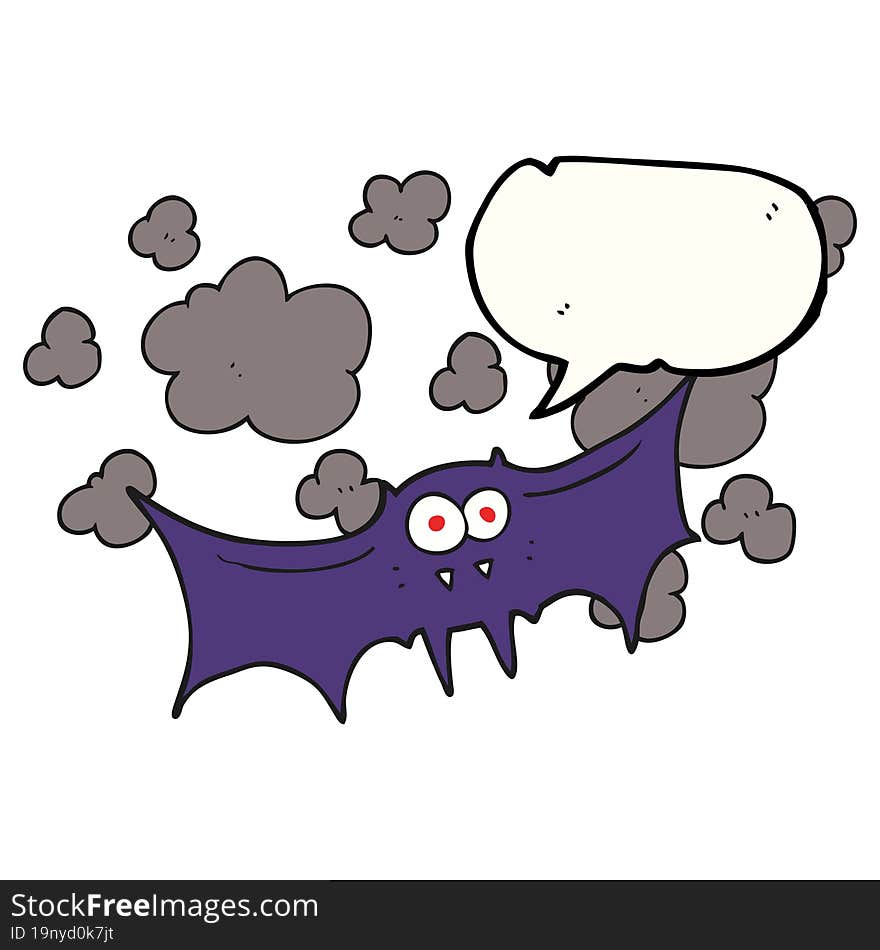 speech bubble cartoon vampire bat