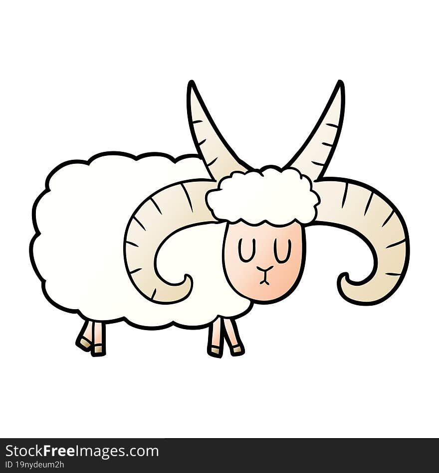 cartoon long horned ram. cartoon long horned ram