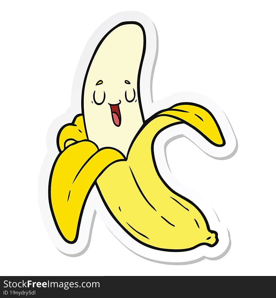 sticker of a cartoon banana