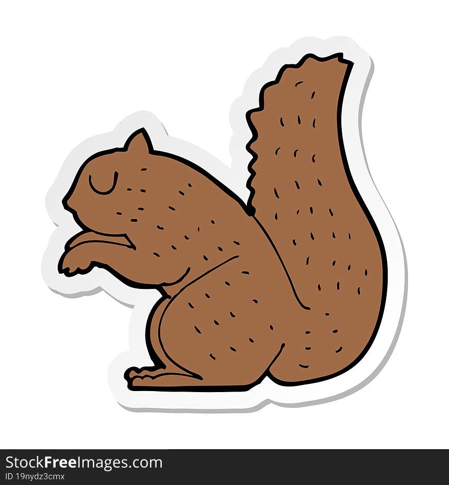 sticker of a cartoon squirrel