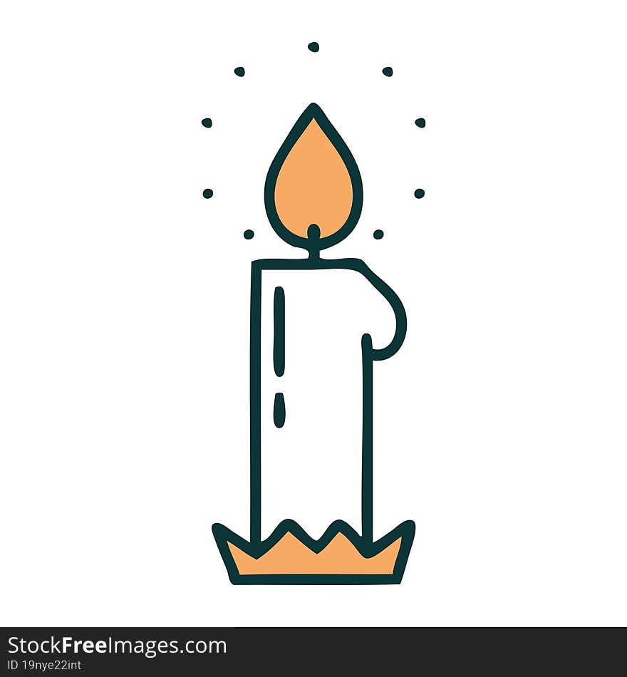 tattoo style icon of a candle