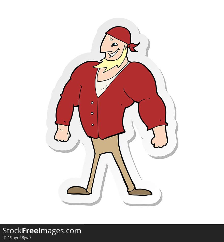 sticker of a cartoon manly sailor man