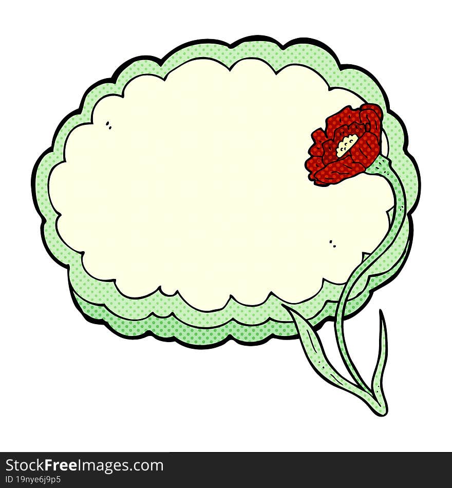 cartoon flower and cloud frame