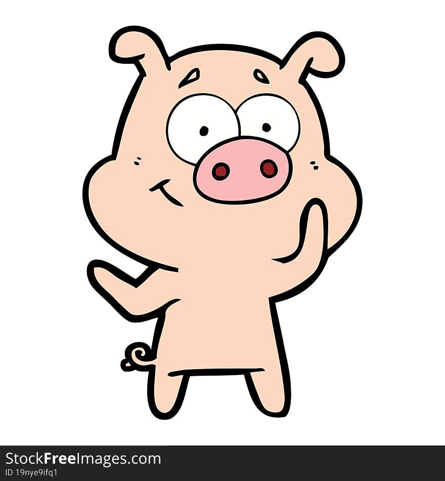 happy cartoon pig. happy cartoon pig