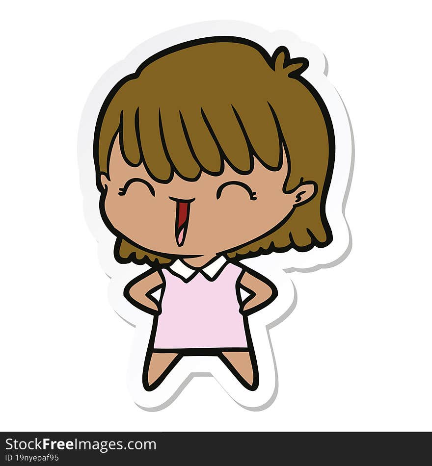 sticker of a cartoon woman