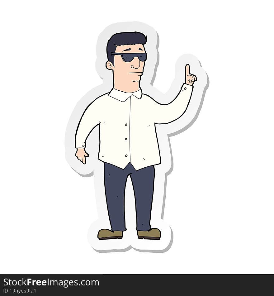 sticker of a cartoon man wearing sunglasses