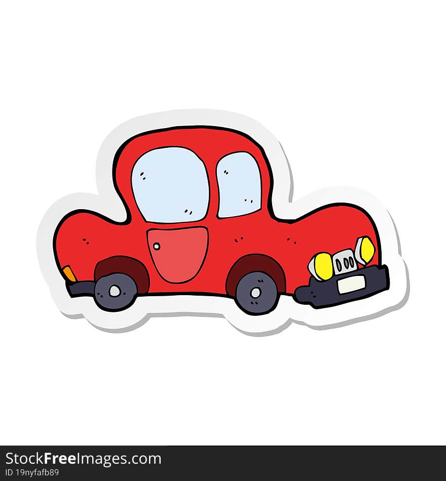 sticker of a cartoon car