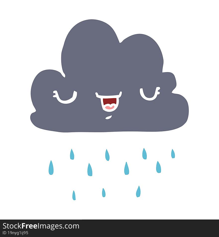 flat color style cartoon storm cloud