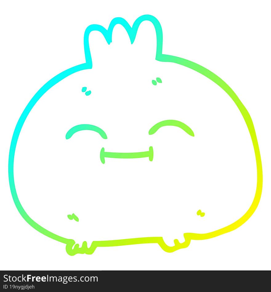 Cold Gradient Line Drawing Cartoon Happy Root Vegetable