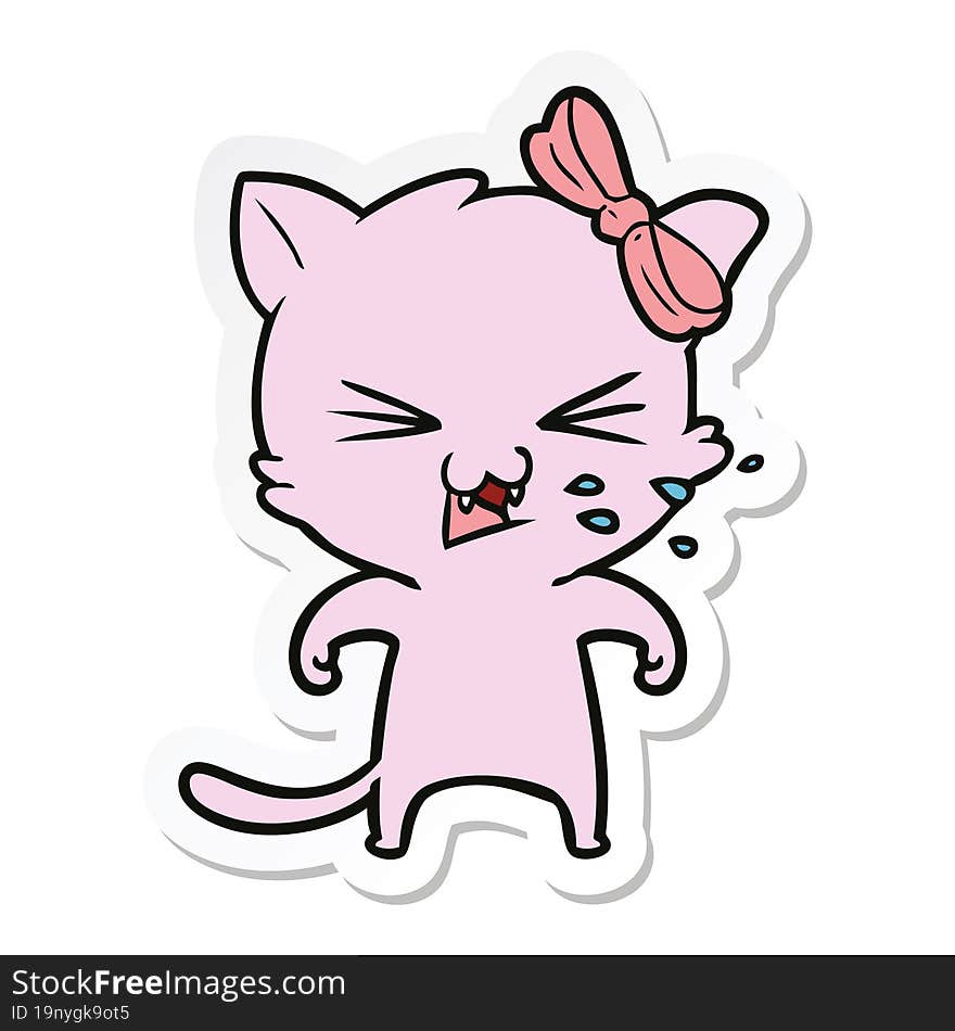 sticker of a cartoon cat