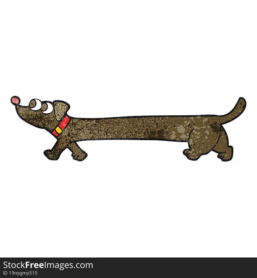 textured cartoon dachshund